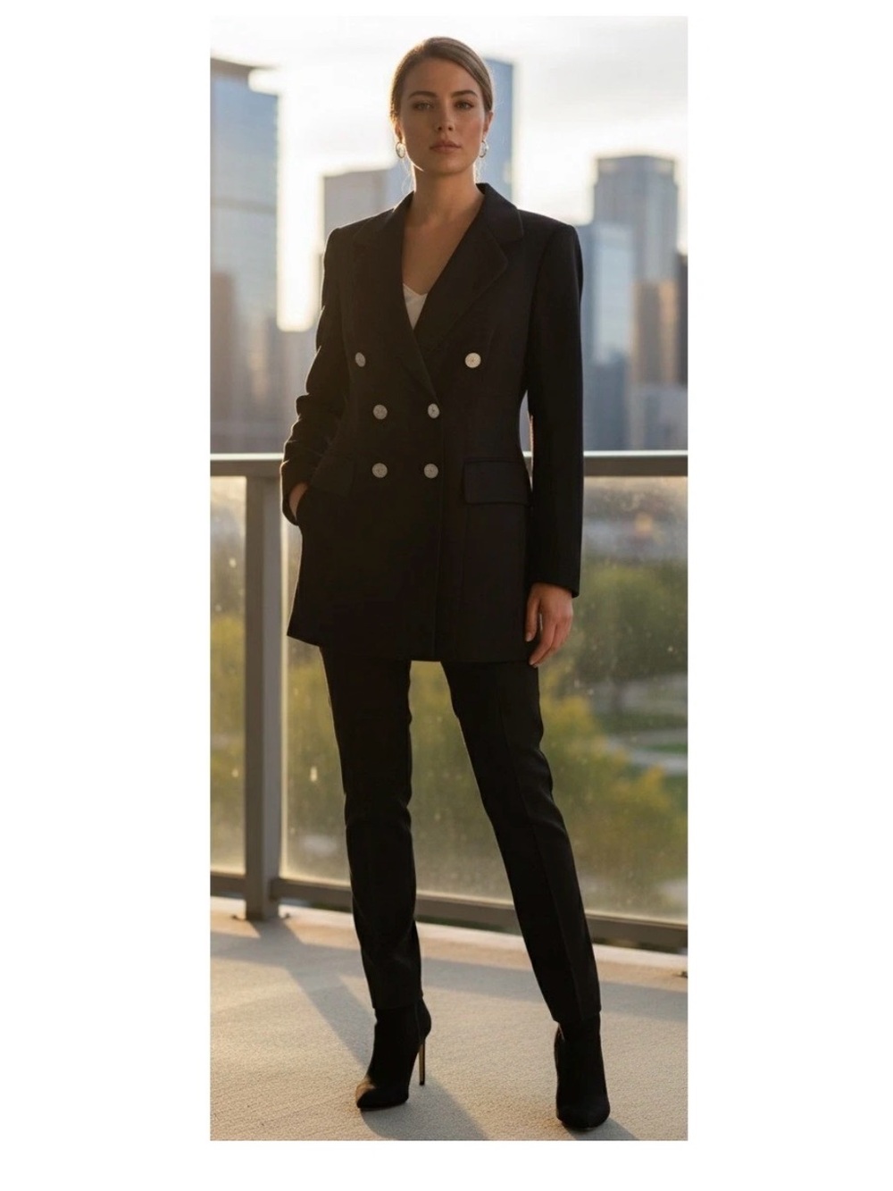 Escada Margaretha Ley Angora Wool Double Breasted Blazer Jacket Old Money Sz 38